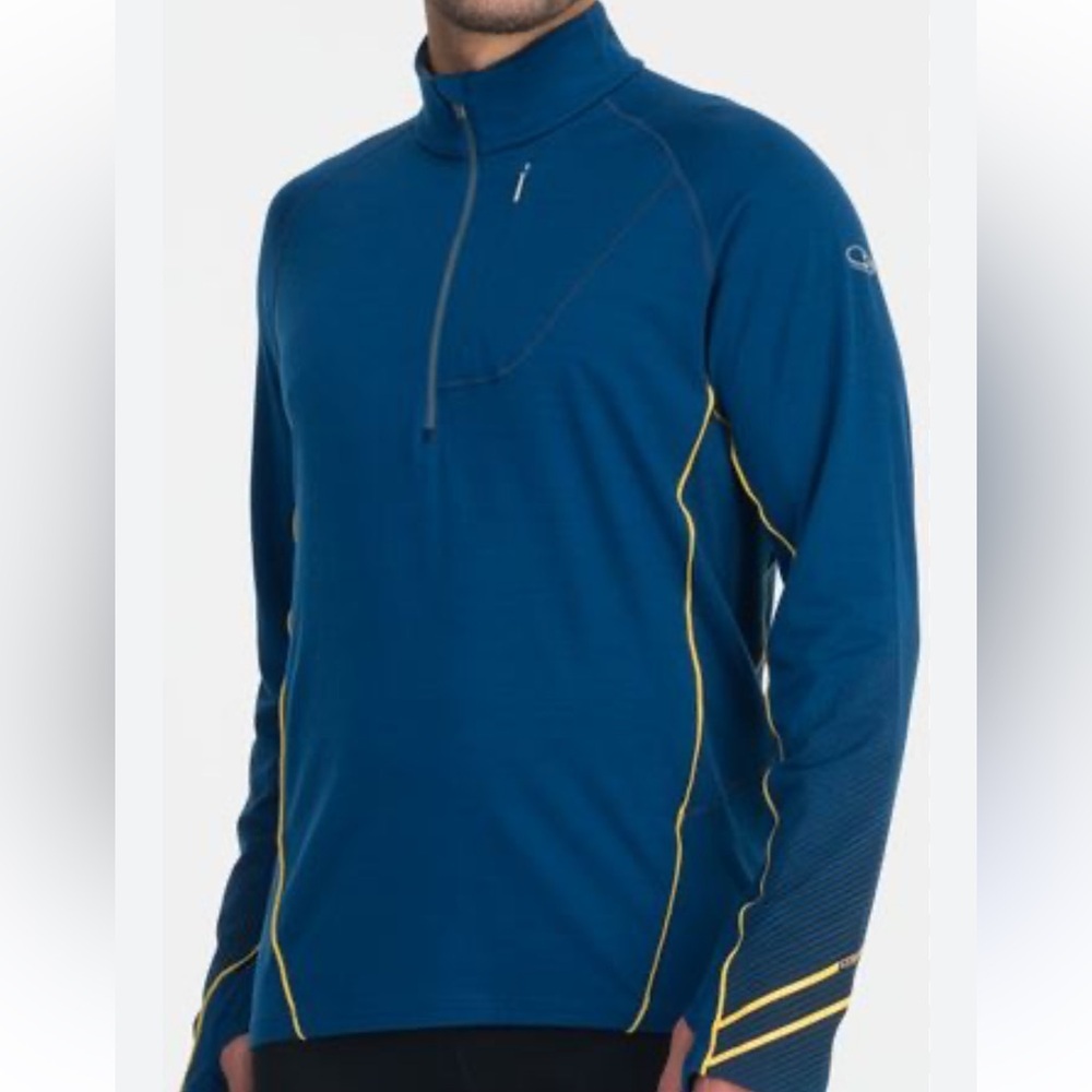 Icebreaker GT 200 Zone long sleeve half-zip Merino Blue Pullover size L